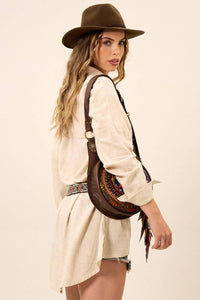 Yacamim A27 Beige Extended Viscose Linen Loose Shirt