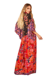 Yacamim Long Shirt Dress with Rose Patchwork
