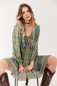 Short Dress with Lurex Long Sleeves Yacamim D14