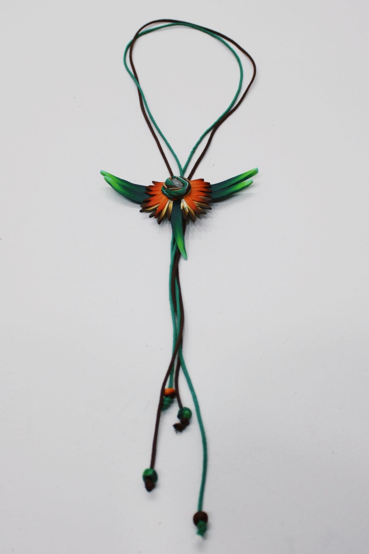 Fimo Phoenix Necklace with Yacamim Stone #693