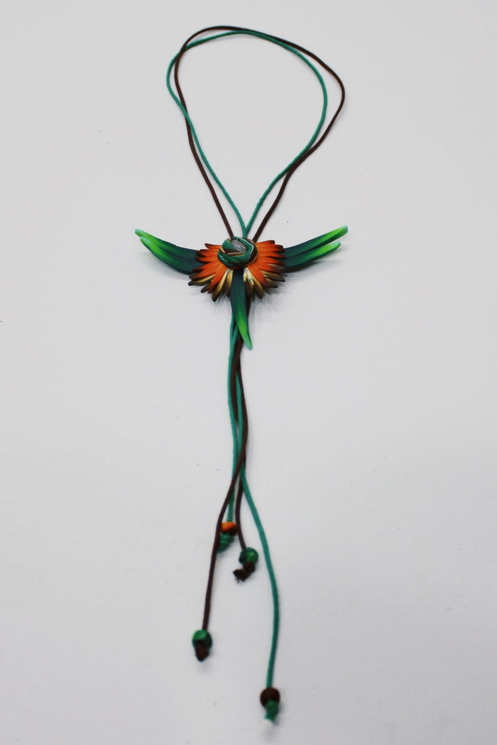 Fimo Phoenix Necklace with Yacamim Stone #693