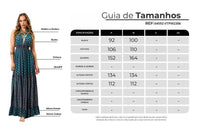 Yacamim C19 Blue Patchwork Long Dress with Shirred Halter Neckline