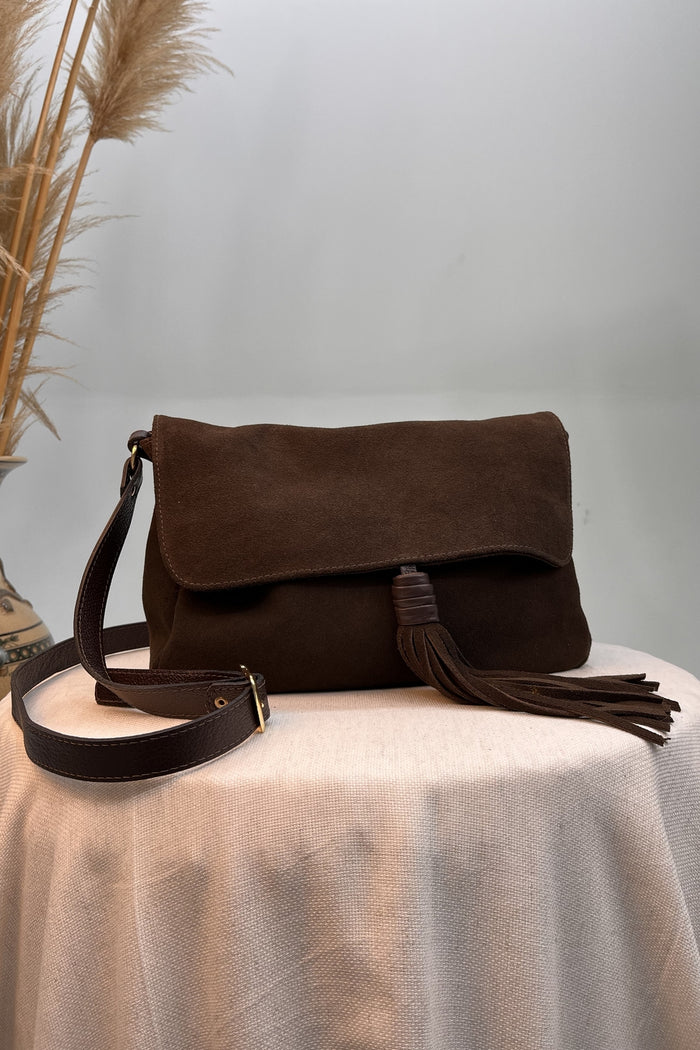 Yacamim Brown Leather Bag with Strap #266