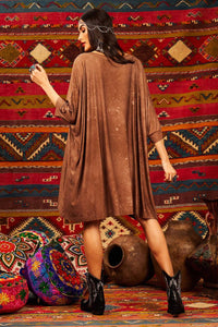 Tunic, Loose, Straight Cut, 3/4 Sleeves, Exclusive Yacamim Print