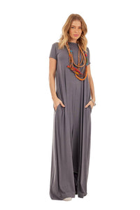 Yacamim Dark Gray Sarouel Wide-Leg Jumpsuit