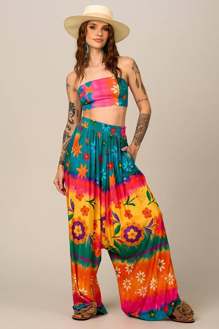 Yacamim G4 Colorful Printed Sarouel Palazzo Pants