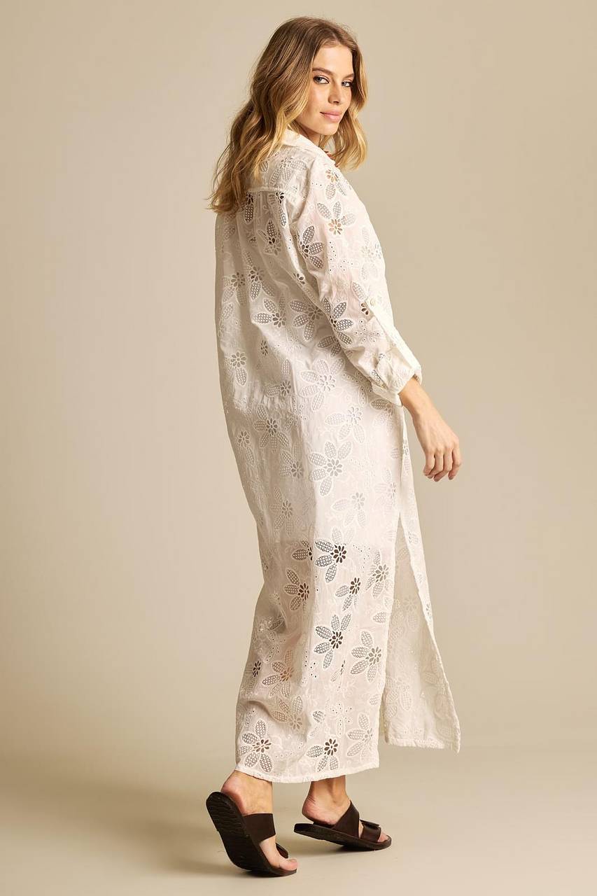 White Broderie Long Chemise Yacamim N4