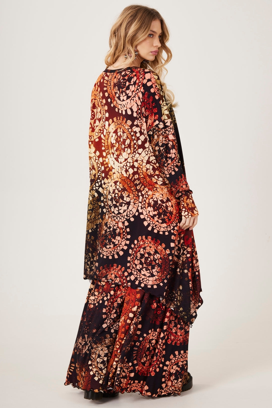 Yacamim D2 Digital Batik Print Short Dress with Side Points