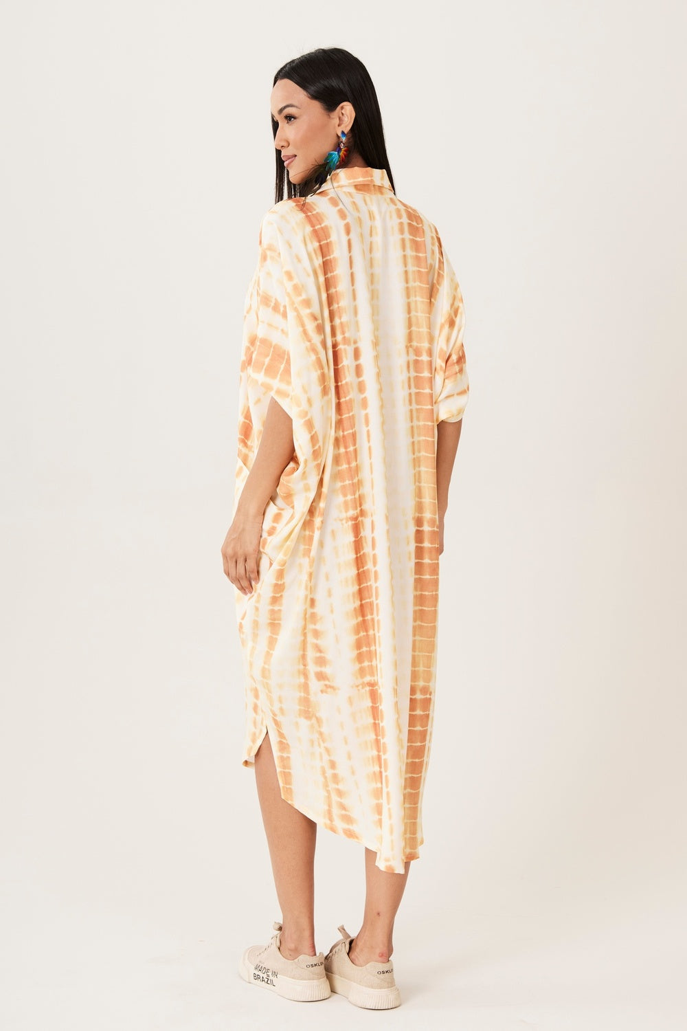 Yacamim N2 Digital Tie-Dye Dark Yellow Midi Shirt