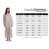 Vestido Midi Com Mangas Longas Cinza Listrado Yacamim C20
