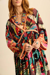 Yacamim Long Floral Print Long Sleeve Dress C9