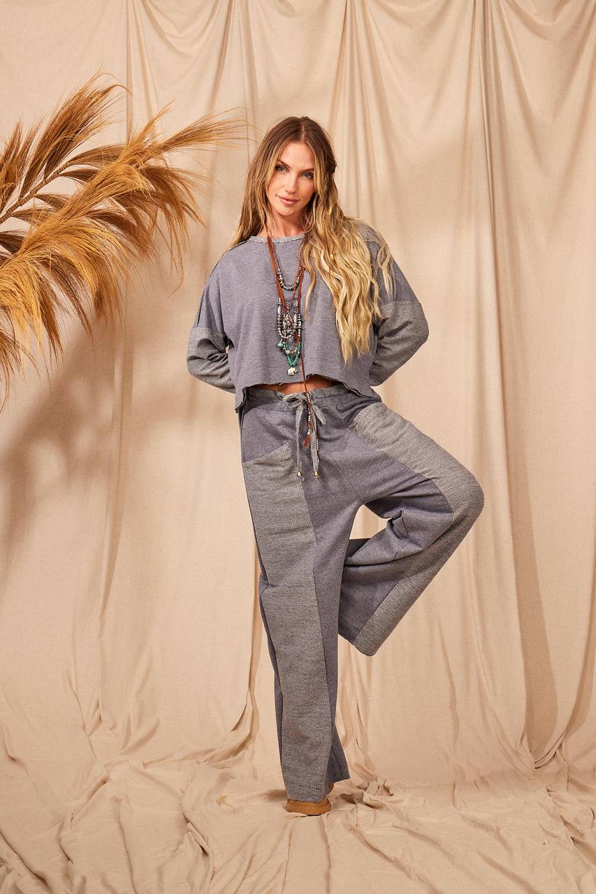 Yacamim Gray Sweatpants With Pockets