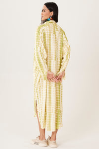 Yacamim Green Tie-Dye Digital Midi Shirt M2