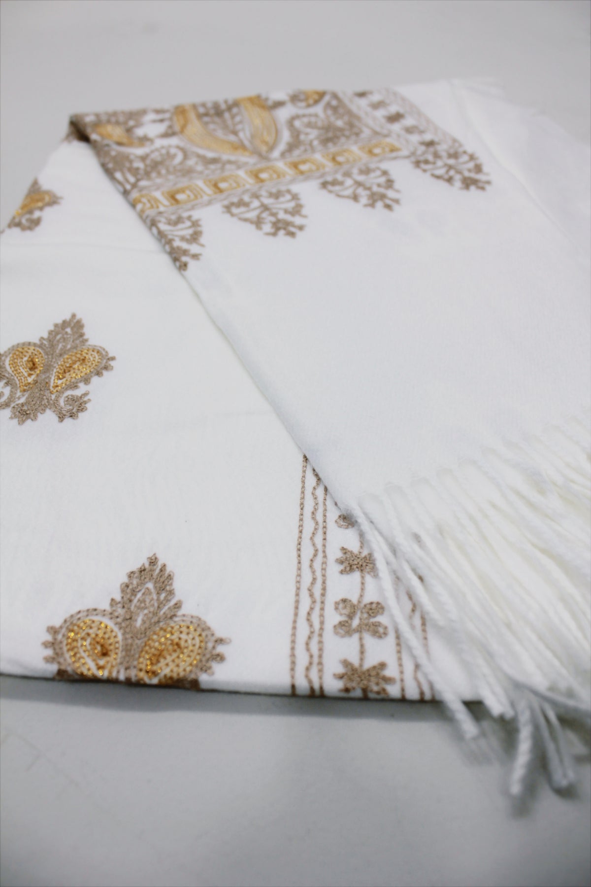 Yacamim White Cashmere Scarf #726