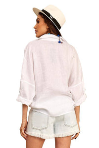 Yacamim White Linen Batiste Shirt