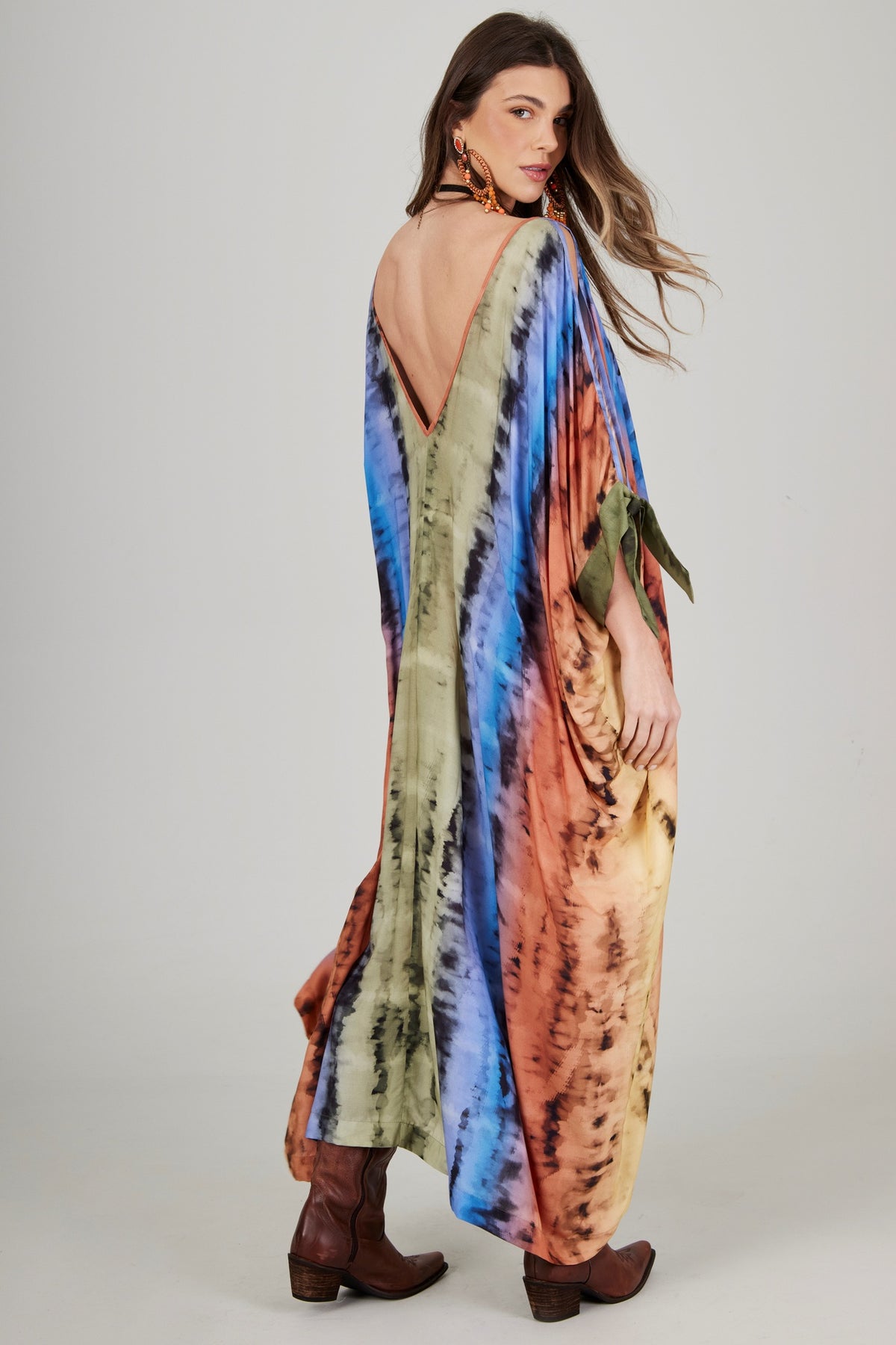 Kaftan Long Tie-Dye Digital Colorful Yacamim J8