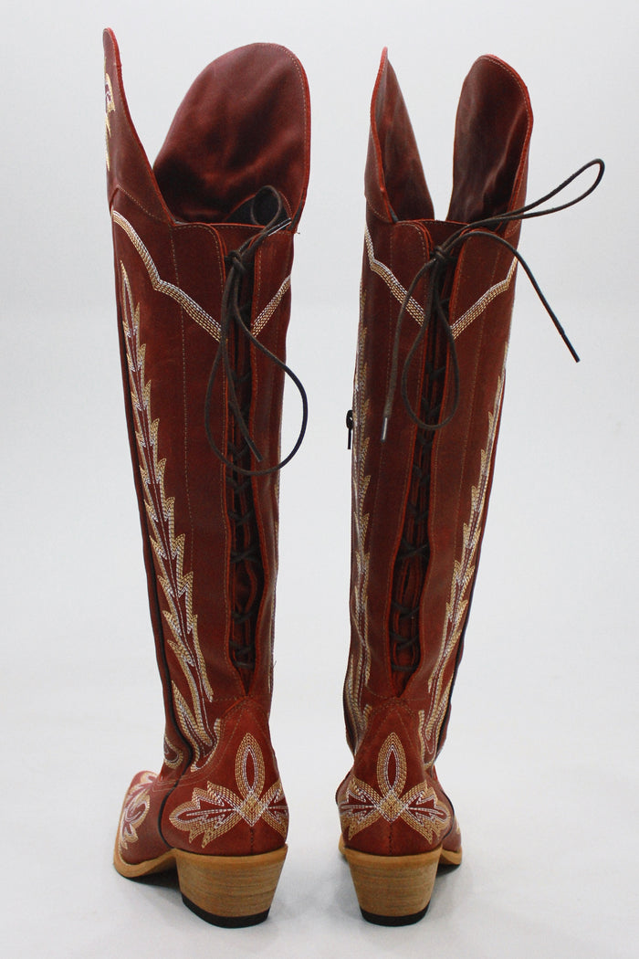 Yacamim #470 Red Embroidered High Boot 52cm