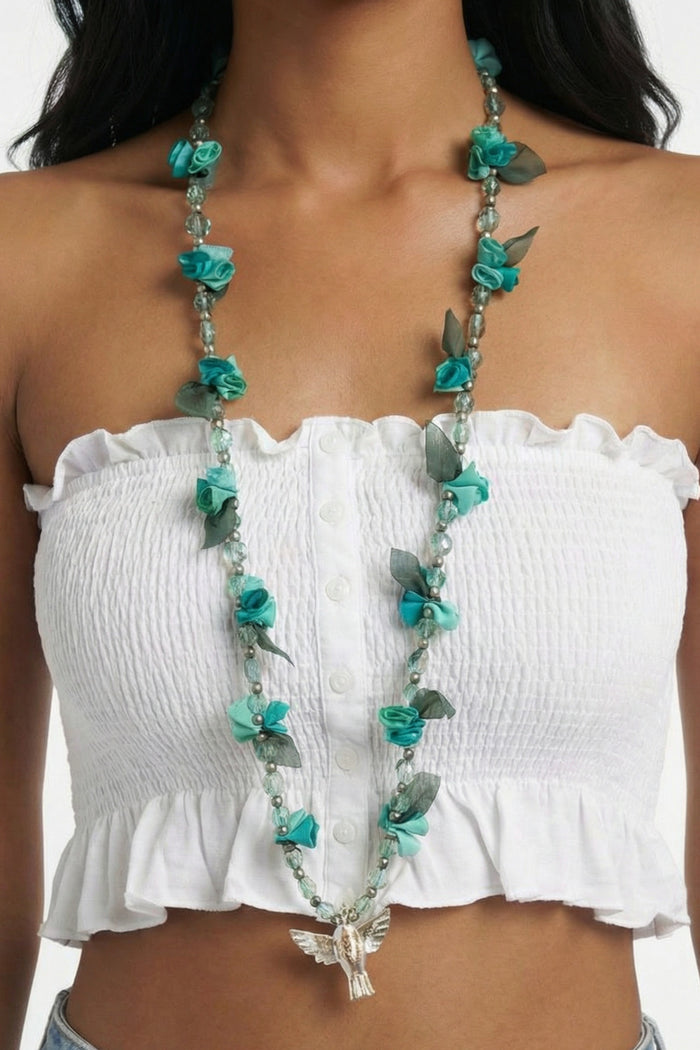 Holy Spirit Light Green Flowers Necklace Yacamim #847