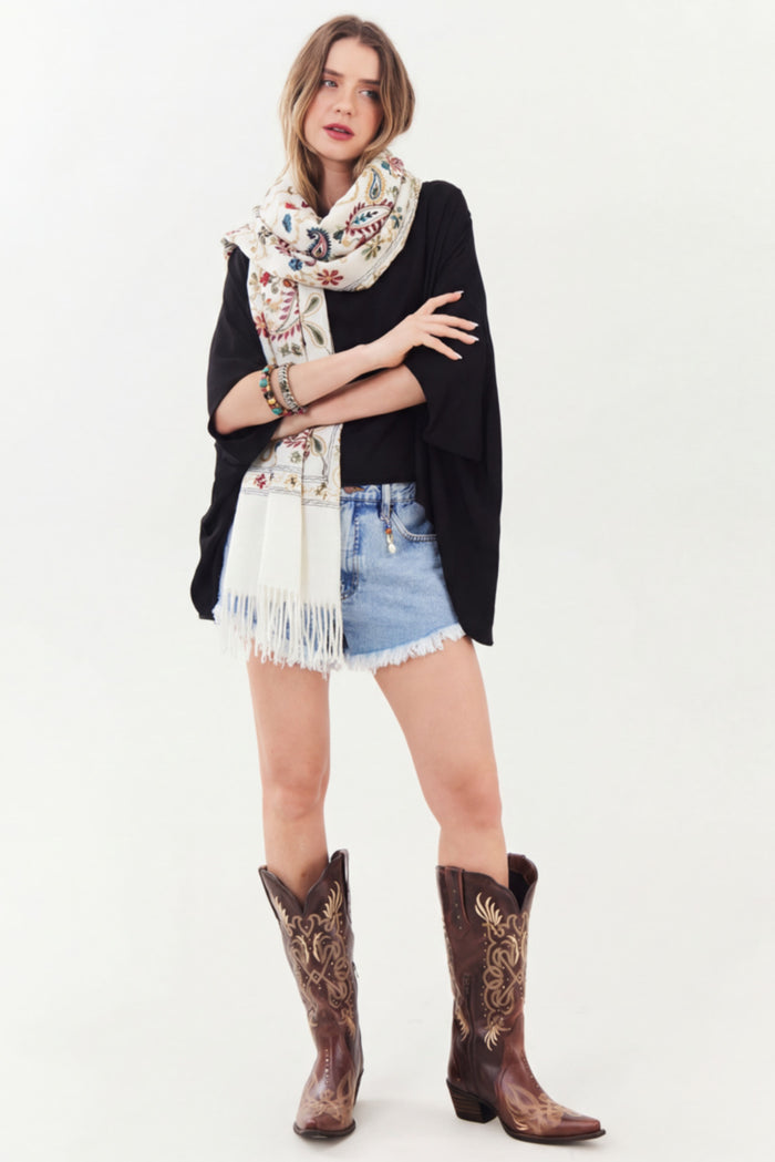 White Yacamim Cashmere Scarf #890