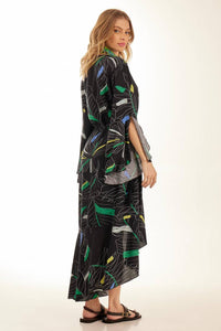 Yacamim Black Printed Long Sleeve Mullet Shirt