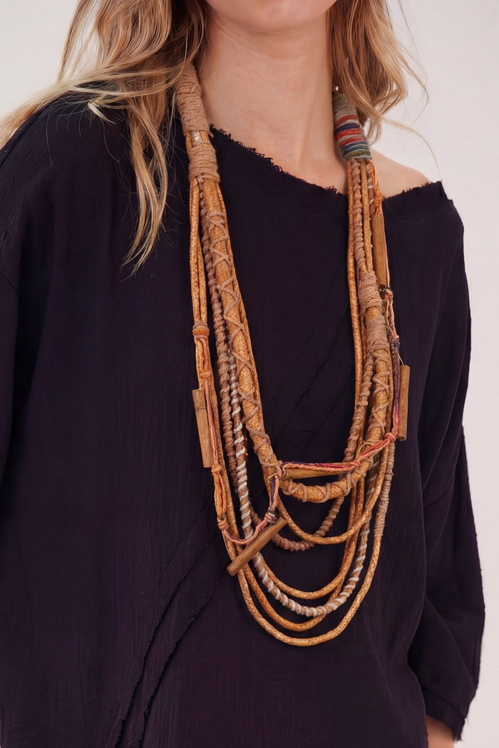 Handmade Colorful Cord Necklace Yacamim #906