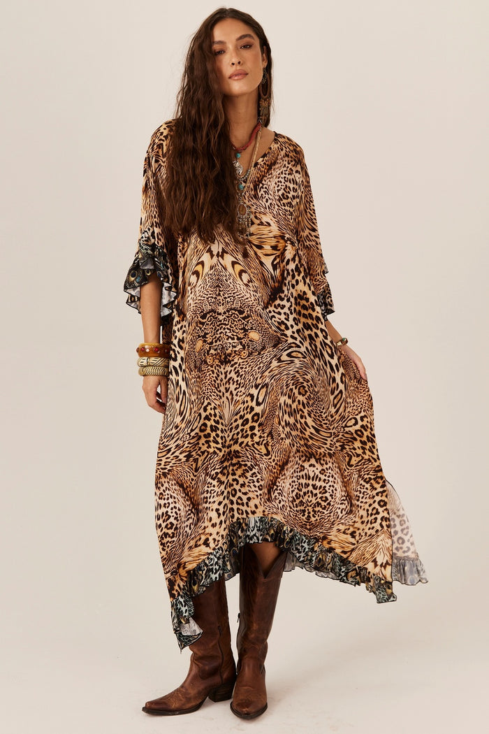 Yacamim J5 Kaftan Loose Leopard Animal Print