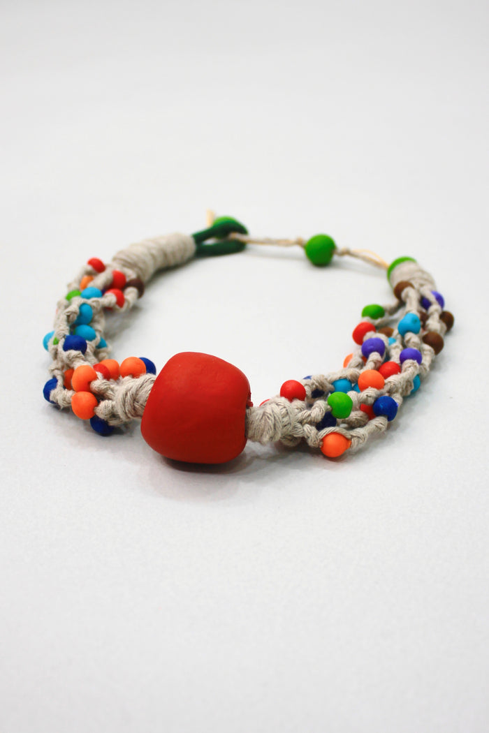 Handmade Necklace with Colorful Yacamim Ropes #378