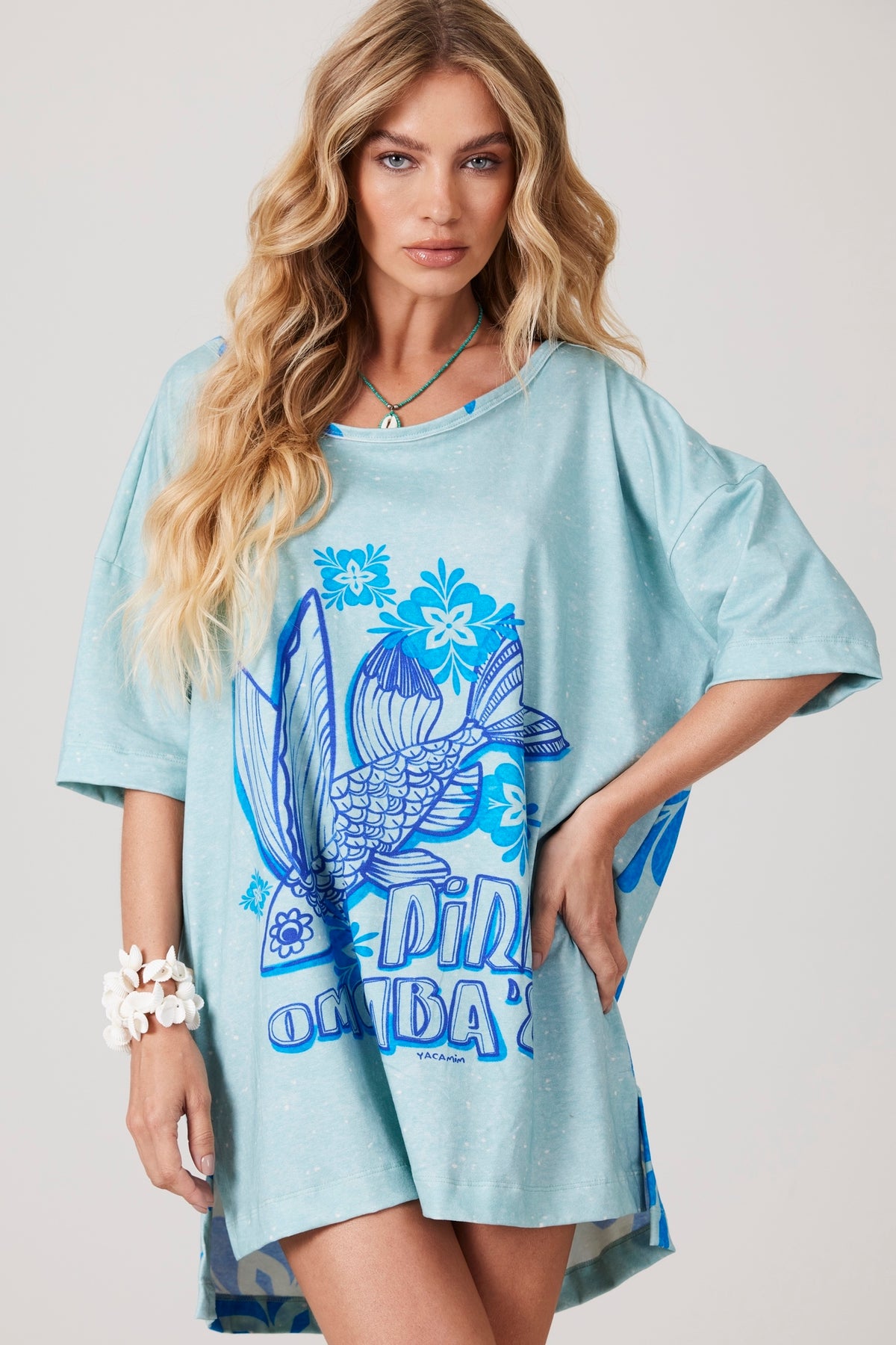 Basic Blue T-shirt Pira Omomba'e Yacamim K5 Collection