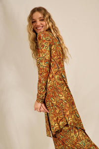Yacamim Printed Short Shirt with Extended Back