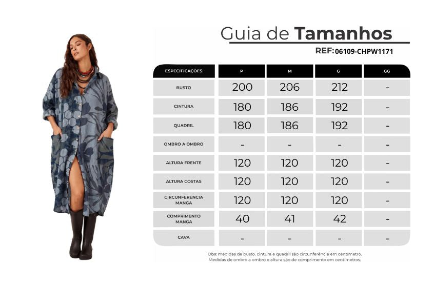 Chemise Ampla Estampada Com Bolsões Azul Petróleo Yacamim S10