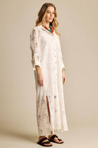 White Broderie Long Chemise Yacamim N4