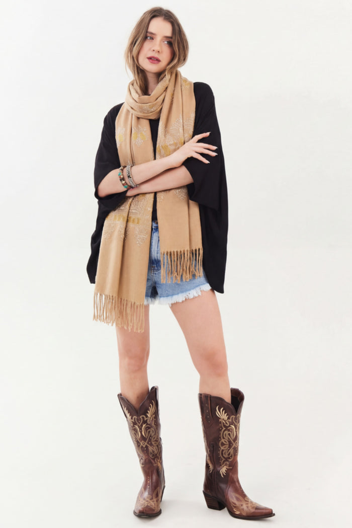 Yacamim Brown Cashmere Scarf #884