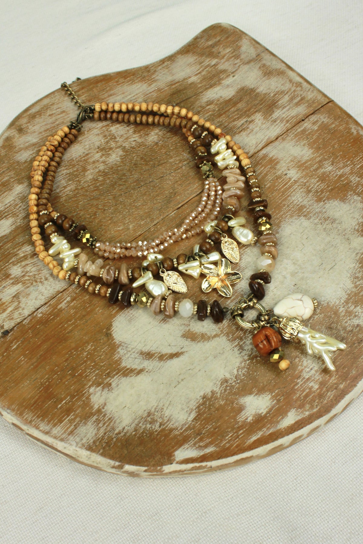 Handcrafted Yacamim Stone Pendant Necklace #356