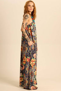 Yacamim C11 One-Shoulder Long Dress Paisley Print