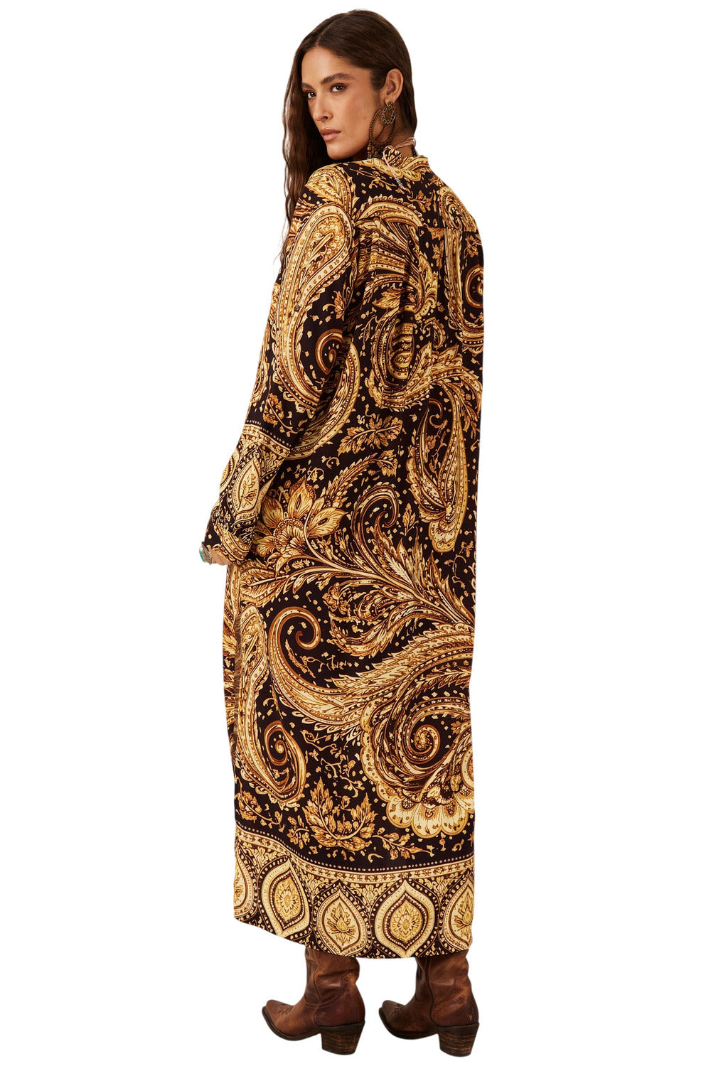 Yacamim P6 Paisley Print Midi Shirtdress