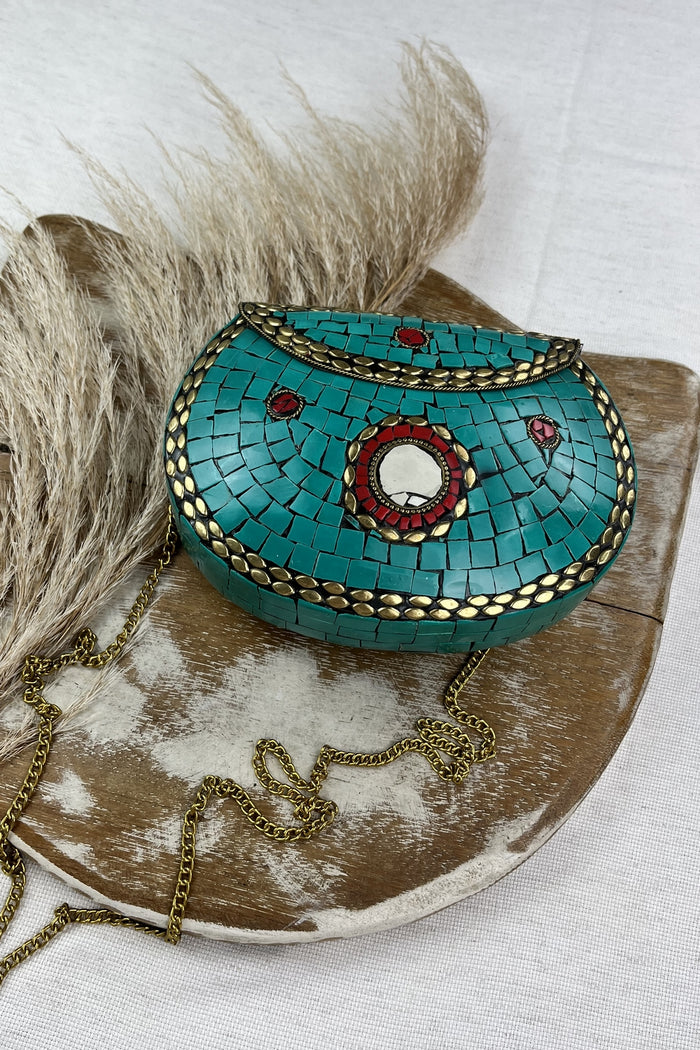 Green Mosaic Handbag Yacamim #59