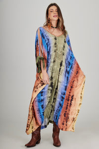 Kaftan Long Tie-Dye Digital Colorful Yacamim J8