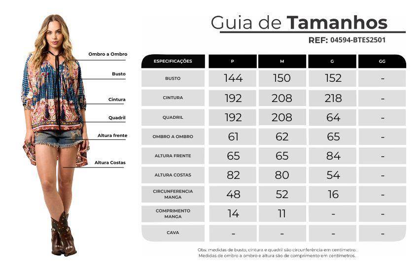 Loose Tunic with 3/4 Puffy Sleeves Blue Cashmere Print Yacamim