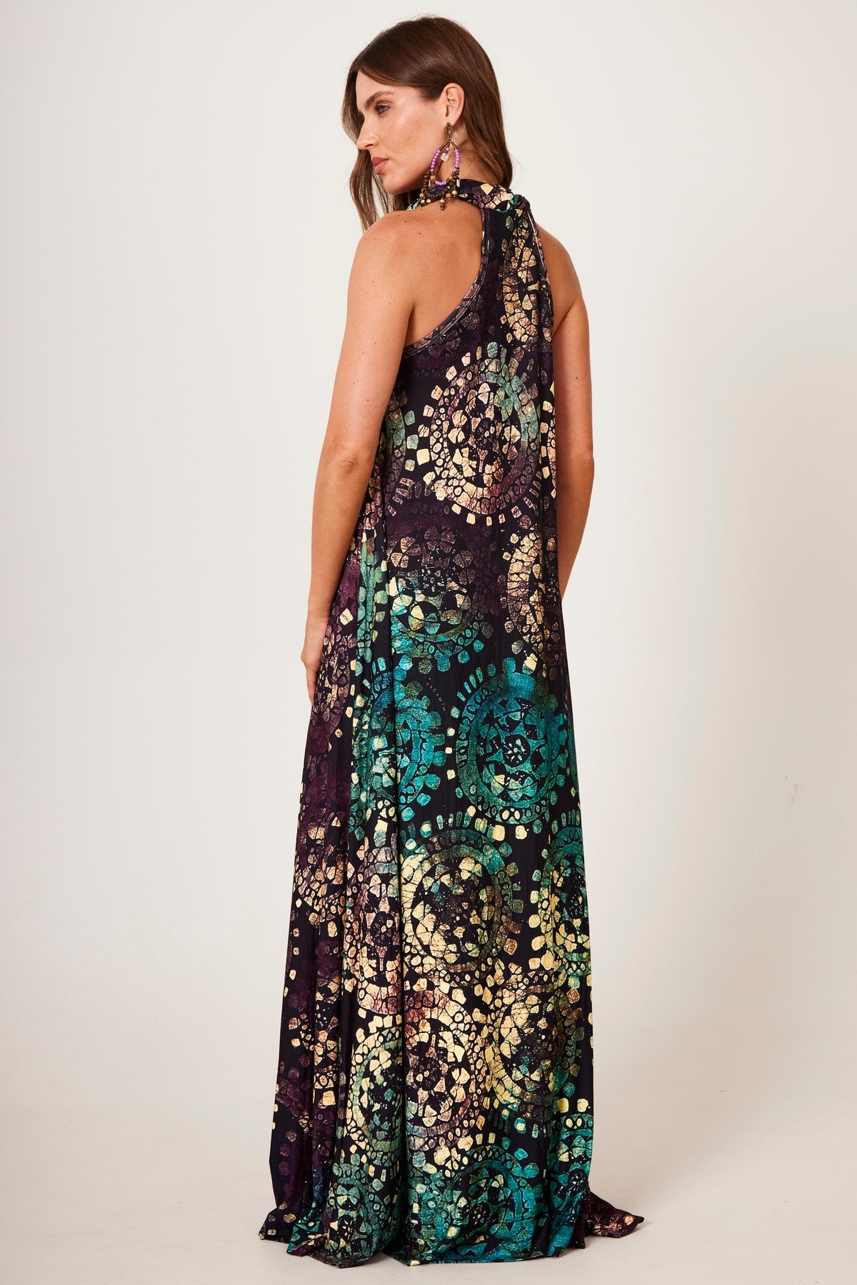 Yacamim D7 Digital Batik Print Knit Long Dress