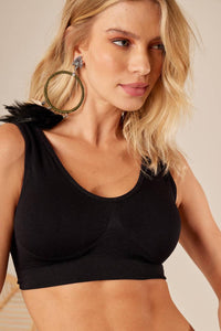 Black Yacamim Top with Removable Padding