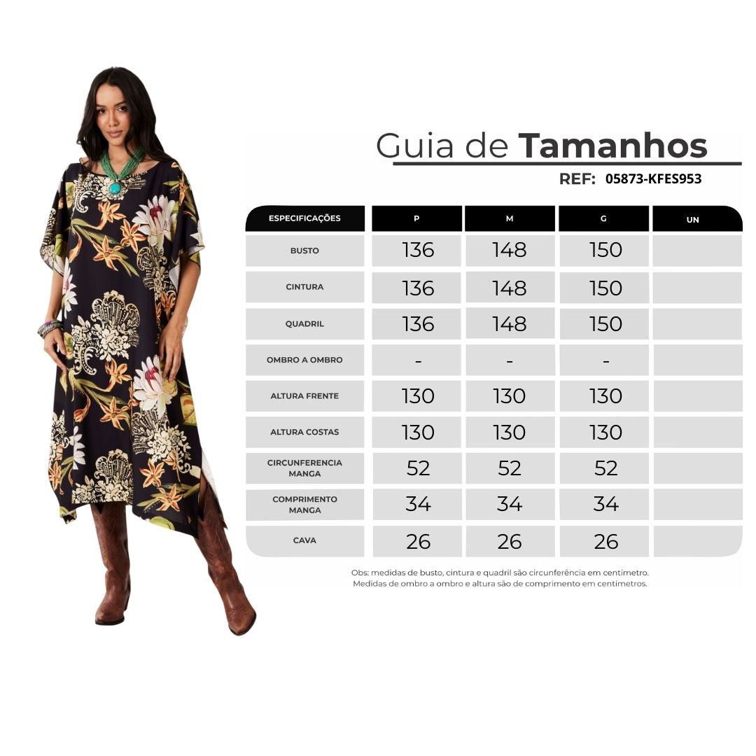Black Loose Kaftan Floral Print Yacamim J7