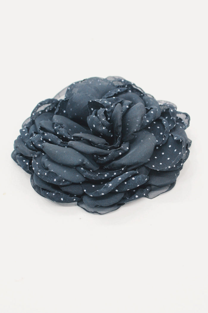 Presilha De Cabelo Flor De Tule Preto De Poá Yacamim #610