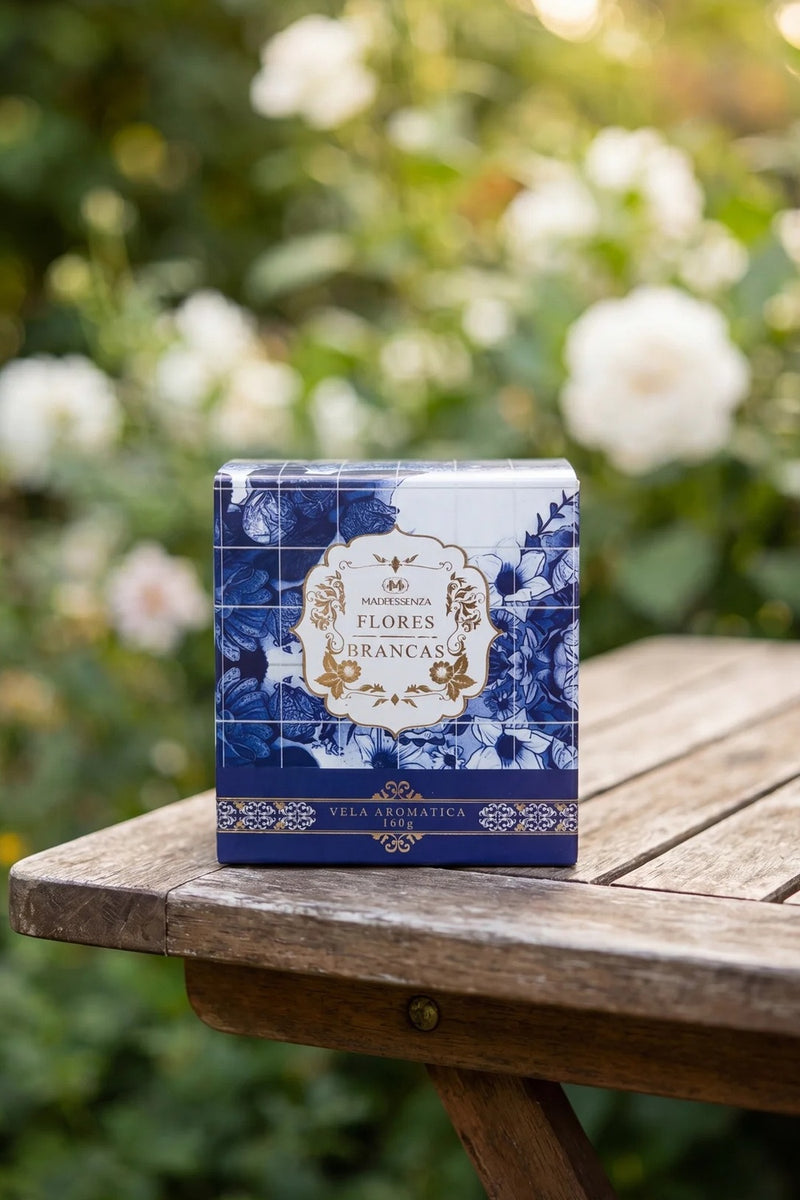 Vela Aromática Madressenza Flores Brancas 160g Yacamim #1124