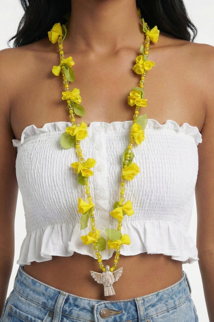Yacamim Yellow Flowers Holy Spirit Necklace #43