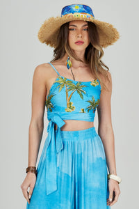 Light Blue Cropped Top Baiana Bahêa Collection Yacamim Q9