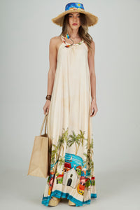Trancoso Long Beige Dress Bahêa Yacamim Collection Q6
