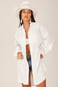 Classic Broderie Chemise White Yacamim M8