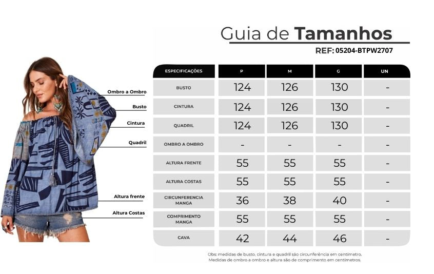 Yacamim Women's Gypsy Blouse with Flared Sleeves Blue Patchwork B21