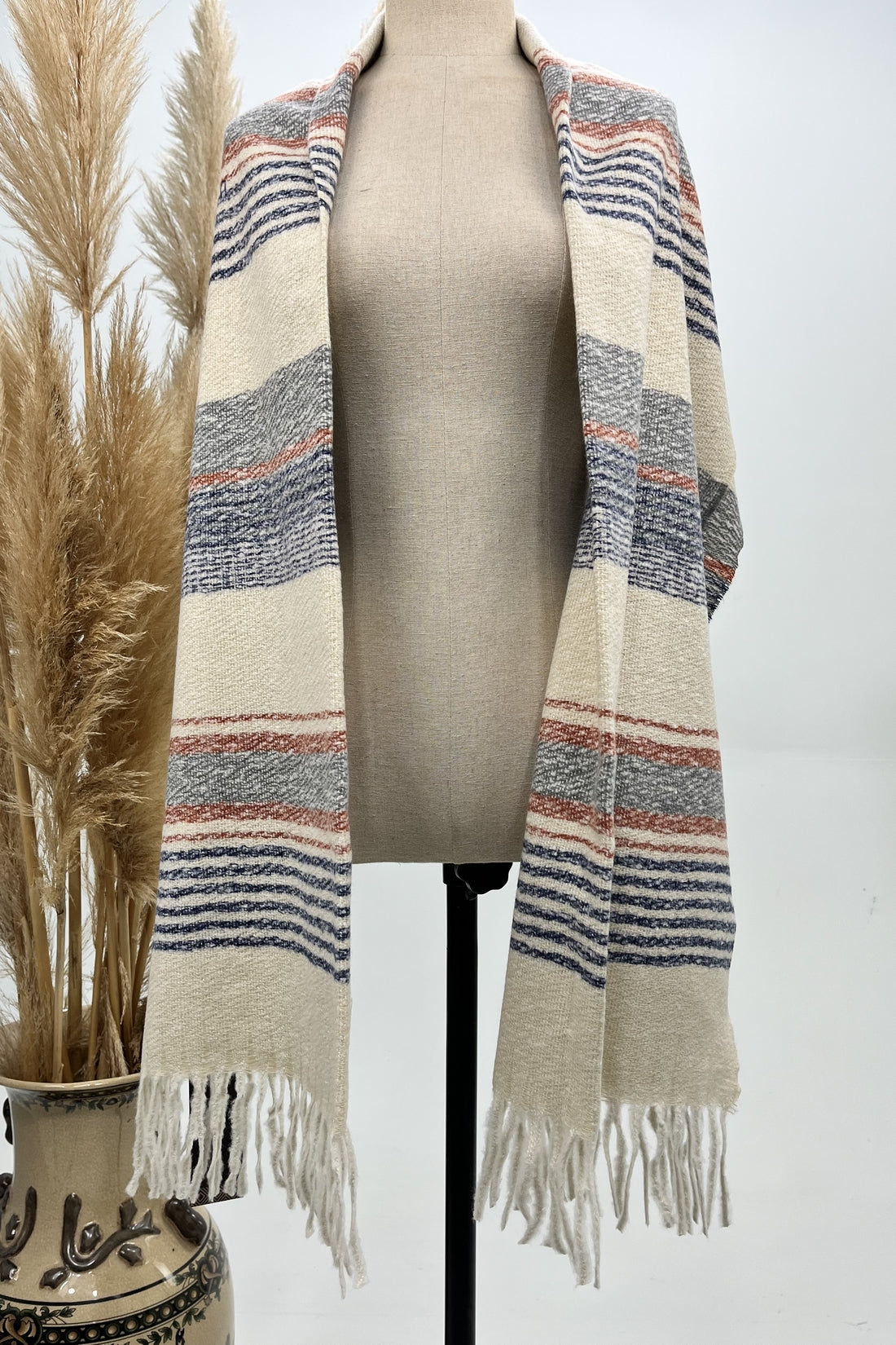 Yacamim Striped Blanket Scarf #257