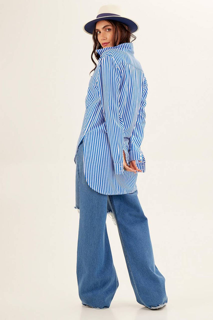 Yacamim Blue High-Waisted Wide-Leg Jeans G10